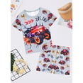 thumbnail image 4 of WIBACKER 3-12Years Kids Boys 2-Piece Pajamas 3D Truck Printed Short Sleeve Cool Summer PJ Set Toddler Sleepwear, 4 of 14