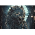 thumbnail image 4 of SKYSONIC Toiletry Mat Big Wolf Moon Night Print, Fluffy Plush Absorbent Bath Rugs Carpet with Non Slip Bottom for Bathroom Floor Toilet Tub and Shower, 4 of 7