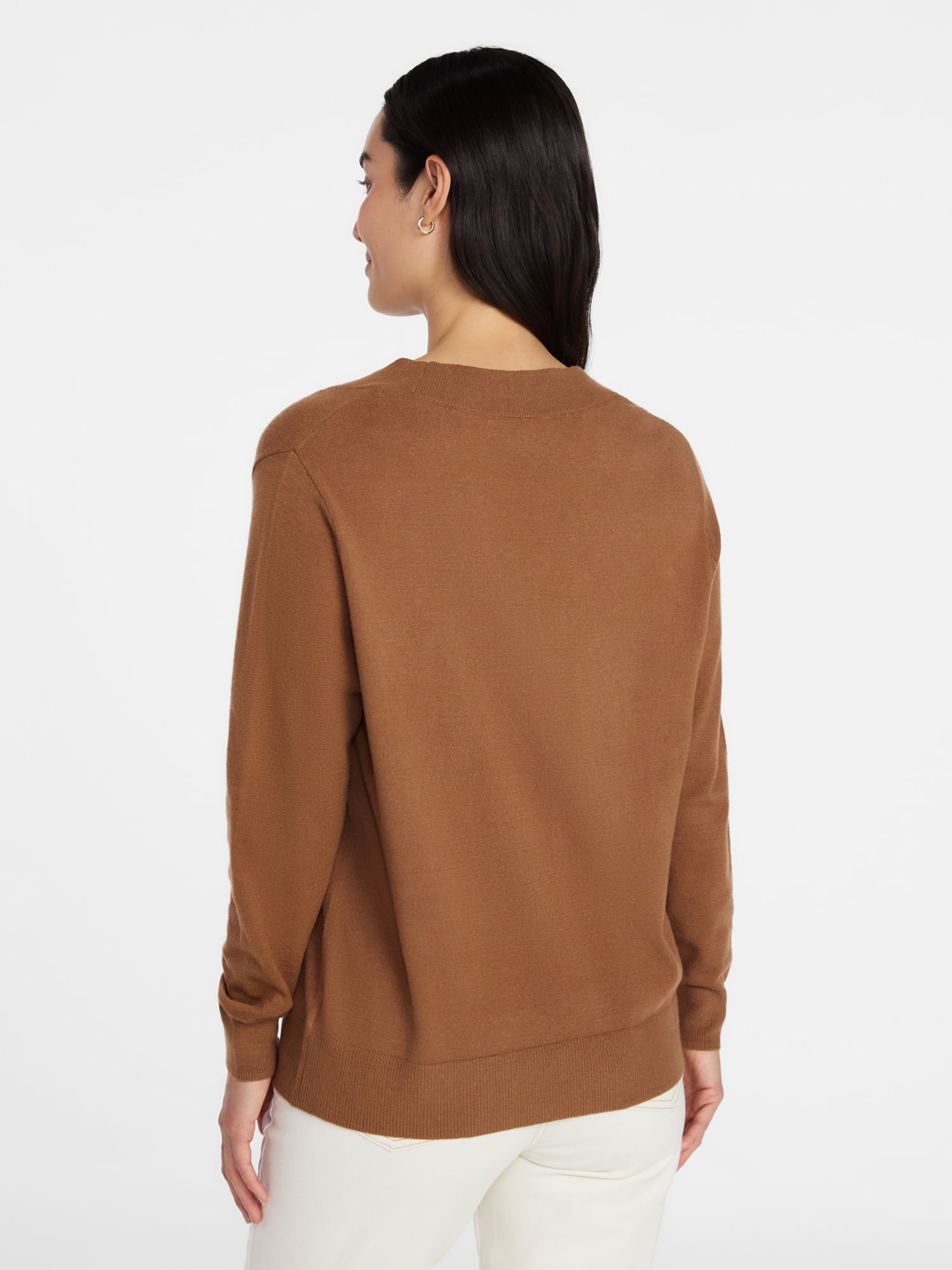 Time and Tru Women's V Neck Sweater, Lightweight, Sizes XS-XXXL