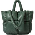 thumbnail image 1 of LHSHID Chic Grid Puffer Down Quilted Tote Bag for Women Lady Trendy Large Shoulder Bag Top Handle Bag, 1 of 6