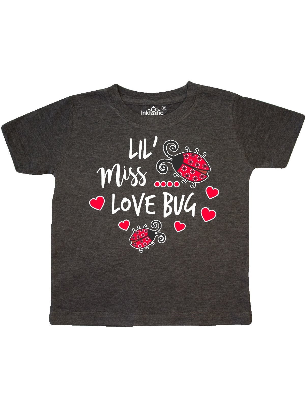 inktastic Lil Miss Love Bug with Lady Bug and Hearts Toddler T-Shirt