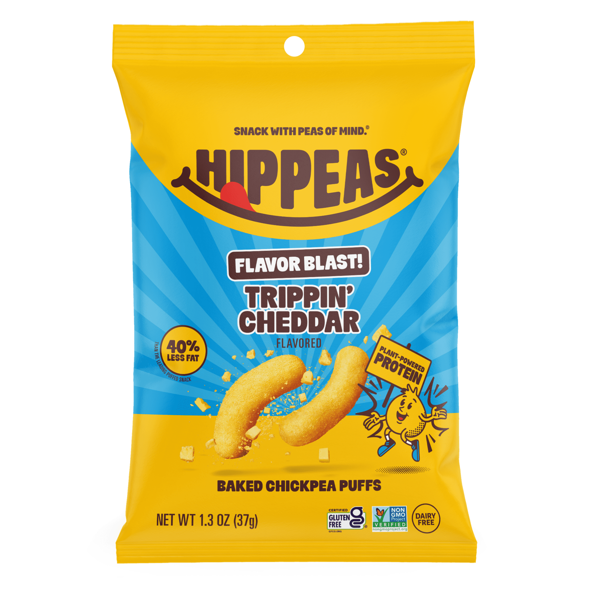 HIPPEAS Grillo's Puffs Chickpea Snacks, 1.37 oz, Gluten and Non