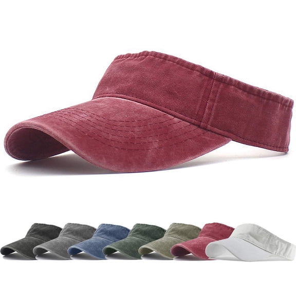 Minzimin Sports Sun Visor Hats Cotton Twill Ball Adjustable Sun Caps for Men Women 1Pack