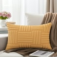 thumbnail image 2 of REGALWOVEN Throw Pillow Covers Set of 2 Striped Soft Decorative Couch Pillow Cases Farmhouse Home Decor for Bed Sofa Living Room Yellow 12" x 20", 2 of 6