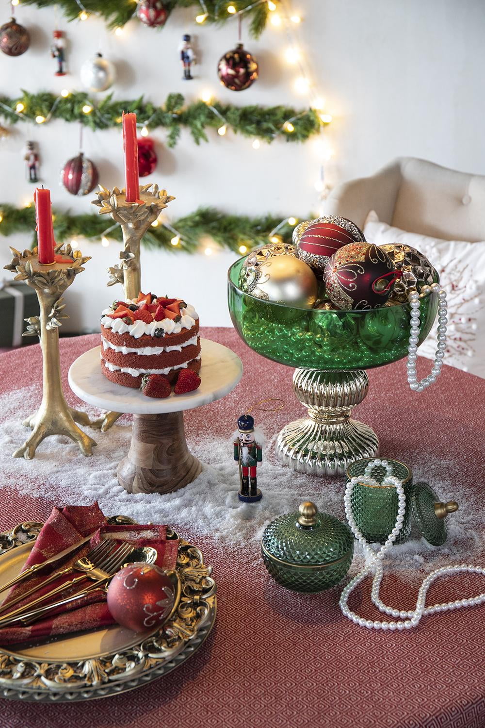 Set of 6 Glass Christmas Ball Ornaments with Glitter and Painting Design by Riccardo Tree Decor