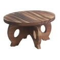 thumbnail image 3 of Almencla Support de Pot de Fleurs Étagère d'Angle pour Balcon Support de Plante Rond en Bois Marron, 3 of 8