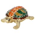 thumbnail image 2 of Caja De Baratija De Tortuga Marina, Aleación De Zinc Y Diamantes De Imitación Figura De Animal Decoración De Escritorio Figuras De Tortuga Verde Caja De Baratija Para Aretes ANGGREK No, 2 of 8
