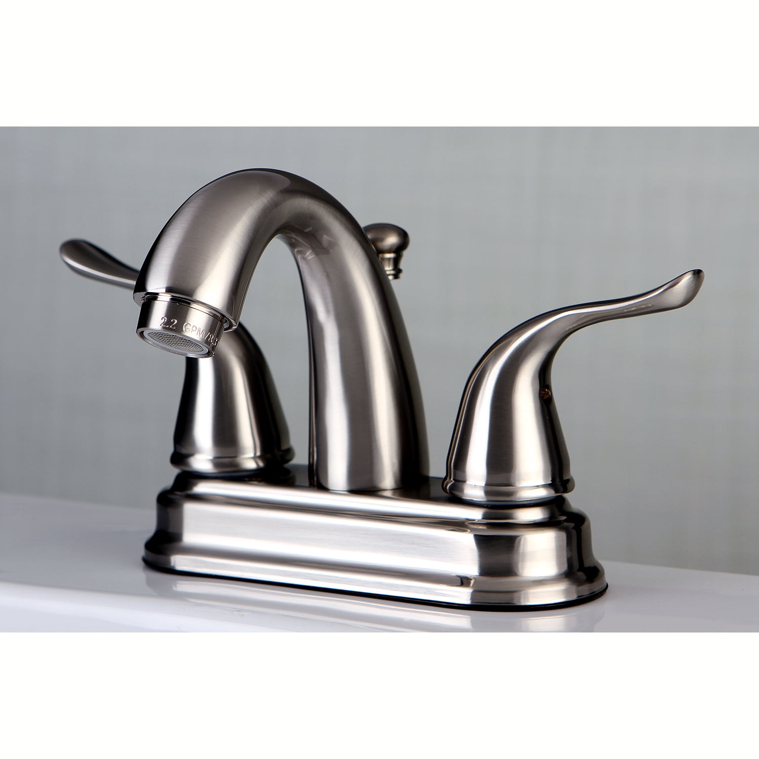 Kingston Brass FB5618YL 4 in. Centerset Bathroom Faucet, Brushed Nickel