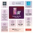 thumbnail image 2 of Lenovo Tab One 8.7" HD (1390 x 800) MediaTek Helio G85 4GB 64GB WIFI 5 Android 14, ZAF00043US (Includes Clear Case with Built-in Kickstand), 2 of 18