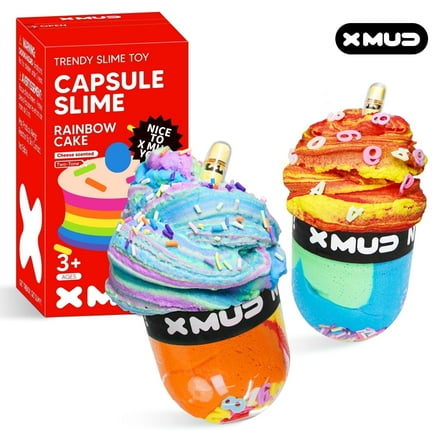 XMUD Slime Rainbow Cake Capsule 1 Count Birthday Gifts for Girls/Boys