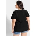 thumbnail image 4 of CASSIE LIZ Plus Size Tops 3X Summer Womens Shirts Black Crew Neck Fashion Short Sleeve Tee Loose Fit Tunics Spring Blouses Casual Pullover 3XL 22W 24W, 4 of 5