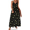 thumbnail image 1 of Vestido sin mangas con estrellas para dormitorio, vestidos elegantes de tallas grandes, ropa de mujer, vestido elegante y chic para mujer, vestidos para mujer, 1 of 7
