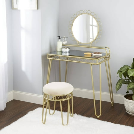 better homes and gardens mirabella bedroom vanity & stool - walmart