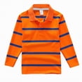 thumbnail image 4 of HCNTES Boys Polo Shirt Boys Long Sleeve Polo Shirts Collar Shirt Rugby Button Down Shirt for Kids Boy(Orange,4-5 Years), 4 of 4