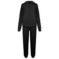 thumbnail image 6 of Womens 2 Piece Outfits Hoodie Sweatsuit Sets Oversized Sweatshirt Baggy Fall Comfy Sweatpants with Pockets, Casual Loungewear for Everyday Comfort and Style,Black,S, 6 of 7