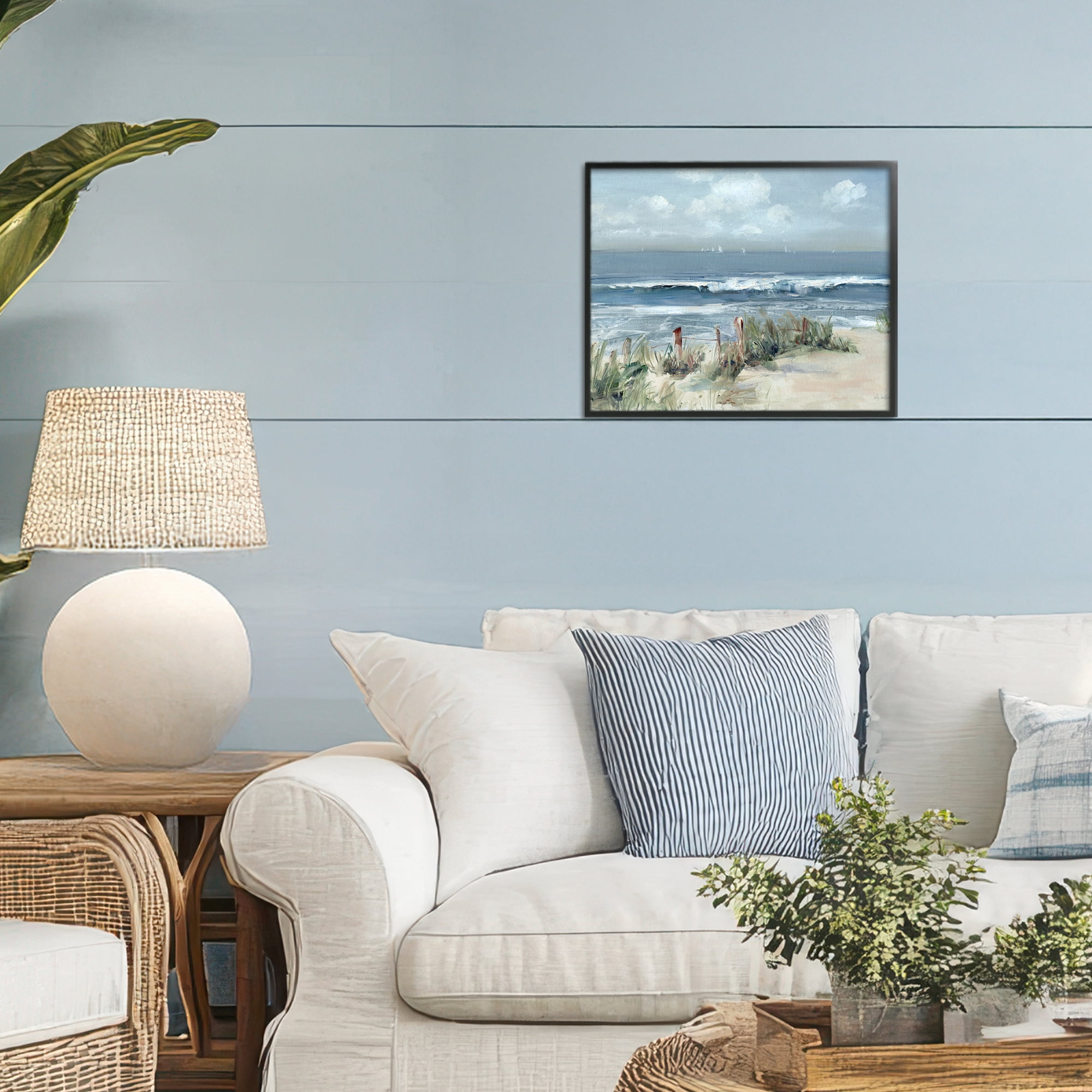 Stupell Industries Brushed Expression of Coast Black Framed Giclee Art, design by Sally Swatland
