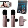 Cut the Crap Wireless Microphone for iPhone iPad, 2 Mini Mics, with Lightning Connector (Pink)