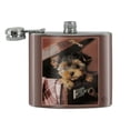 thumbnail image 2 of Yorkie Yorkshire Terrier Puppy Dog in Briefcase Trunk Suitcase Stainless Steel 5oz Hip Drink Kidney Flask, 2 of 4