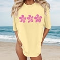 thumbnail image 2 of Wangmeiwg T Shirt Beach Oversized Graphic Tees For Women Vintage Baggy Shirts Summer Vacation Tops Workout Women Shirt, 2 of 4
