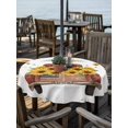 thumbnail image 2 of Outdoor Tablecloths with Umbrella Hole & Zipper, Sunflower Truck Round Tablecloth 54 Inch, Yellow Flowers Summer Botanical Watercolor Waterproof Table Cloth, Patio/Pool/Picnic Table Covers, 2 of 8