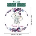 thumbnail image 3 of Kainsy Personalized Baby Girl Nursery Rug with Floral Design: Customized Elephant Small Rugs for Neutral Nurseries - Personalized Elephant Crawling Mat for Baby Boys Girls and Toddlers(2ft/24" Round), 3 of 9