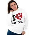 thumbnail image 4 of Love Dog Cute Paw Print Doggie Women Plus Size Crewneck Sweatshirt Brisco Brands 3X, 4 of 5