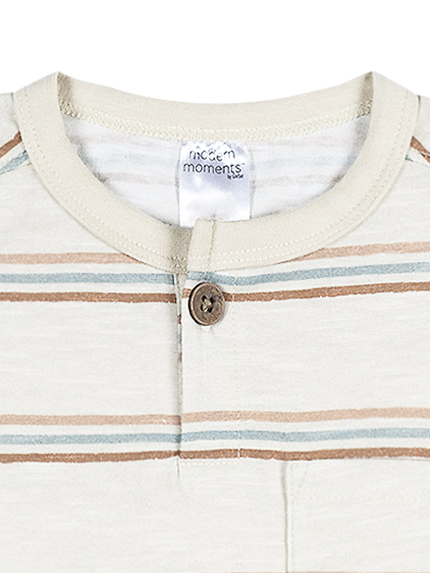 Modern Moments by Gerber Baby and Toddler Boy Henley Tee and Short Set, 2-Piece, Sizes 0/3 Months - 5T