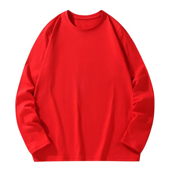 Cameland Men's Casual Cotton Tops Solid Crewneck Long Sleeve Plus Size T-Shirt Basic Pullover tee Shirt