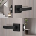 thumbnail image 3 of GFDYREE 6 Pack Matte Black Interior Door Handles Passage Function Heavy Duty Door Levers Durable Door Hardware, Left or Right Handing, Door Handle Set 2.07 lb One Lever, 3 of 7