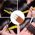 thumbnail image 4 of 5 Pcs Dreadlocks Crochet Hooks 4 Pcs 0.75mm Single Iron Crochet Hook Needles and 1 Pc 0.5mm Double Crochet Needle with Sienna Bamboo Handle Braid Craft Needle Tools for Hair Dreadlock for DIY, 4 of 7