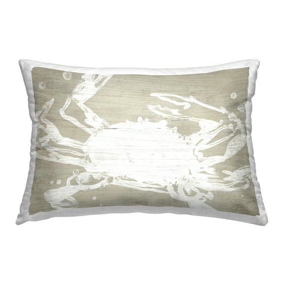 Stupell Industries Rustic Crab Pattern Decorative Printed Throw Pillow, 14 x 20