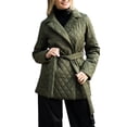 thumbnail image 2 of Elainilye Fashion Fleece Jacket Women Fall Clothes Plus Size Warm Lapel Cotton Coat Long Sleeve Jacket Parka Coat,Green, 2 of 9