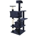 thumbnail image 3 of ZENSTYLE 53" Cat Tree Scratching Post Condo Tower Pet Kitty Playhouse Activity W/ Cave & Ladders Indoor Have Fun - Blue, 3 of 8