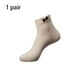 thumbnail image 2 of Sonducket 1 par de calcetines de mujer, calcetines decorativos de algodón con lazo en los tobillos, calentador de pies informal de Color sólido, Medias Blanco Sonducket AP013614-02, 2 of 6