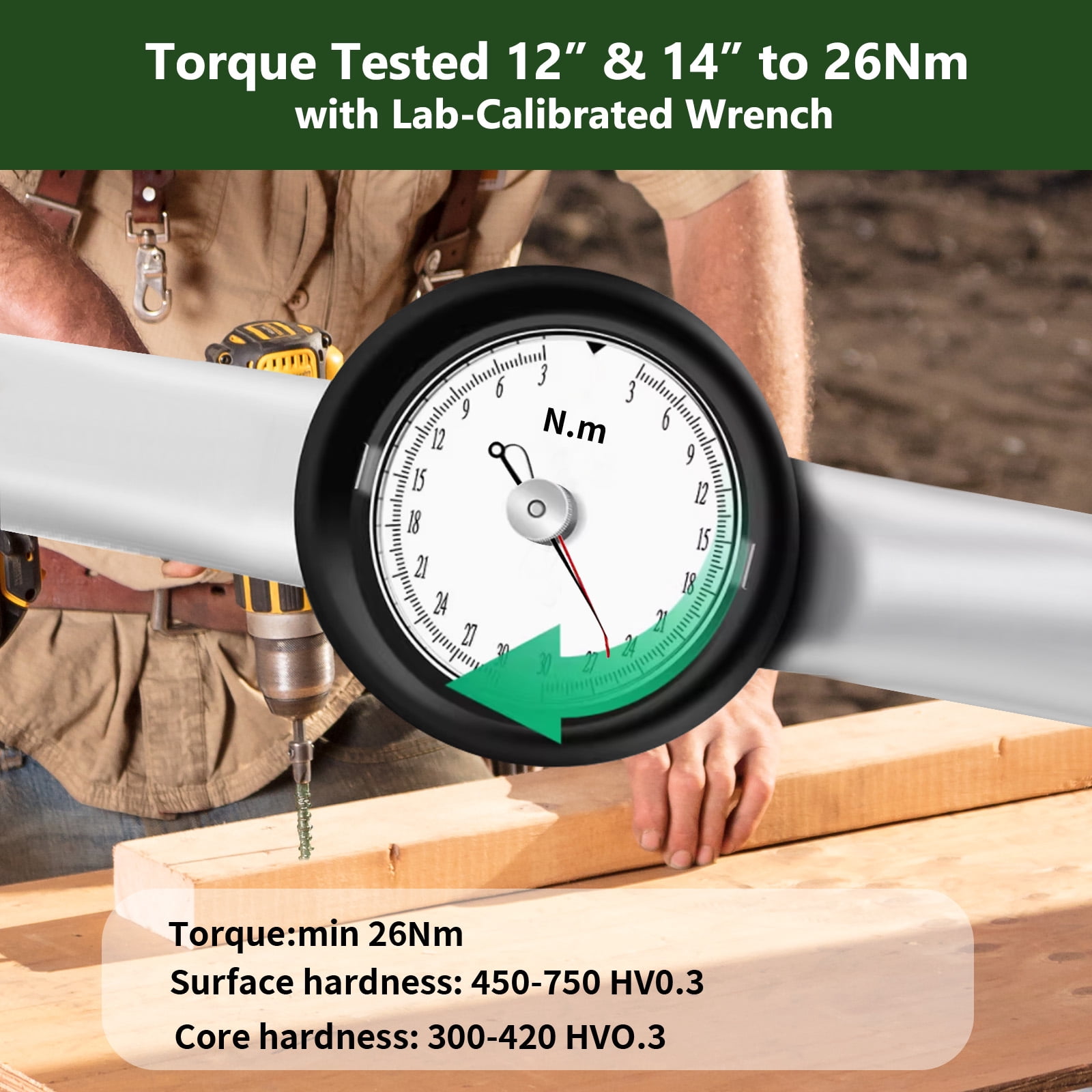 Timber Screws #14 X 2-1/2  Inch Self-Drilling Structural Wood Lag Deck Screws – Corrosion-Resistant Green Coated, 1500-Hour Salt Spray Tested for Landscaping, Construction & Pole Barns （80PCS)