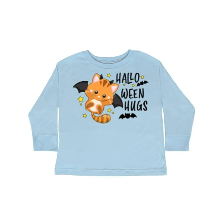 

Inktastic Halloween Hugs with Cute Vampire Cat Bat Gift Toddler Boy or Toddler Girl Long Sleeve T-Shirt