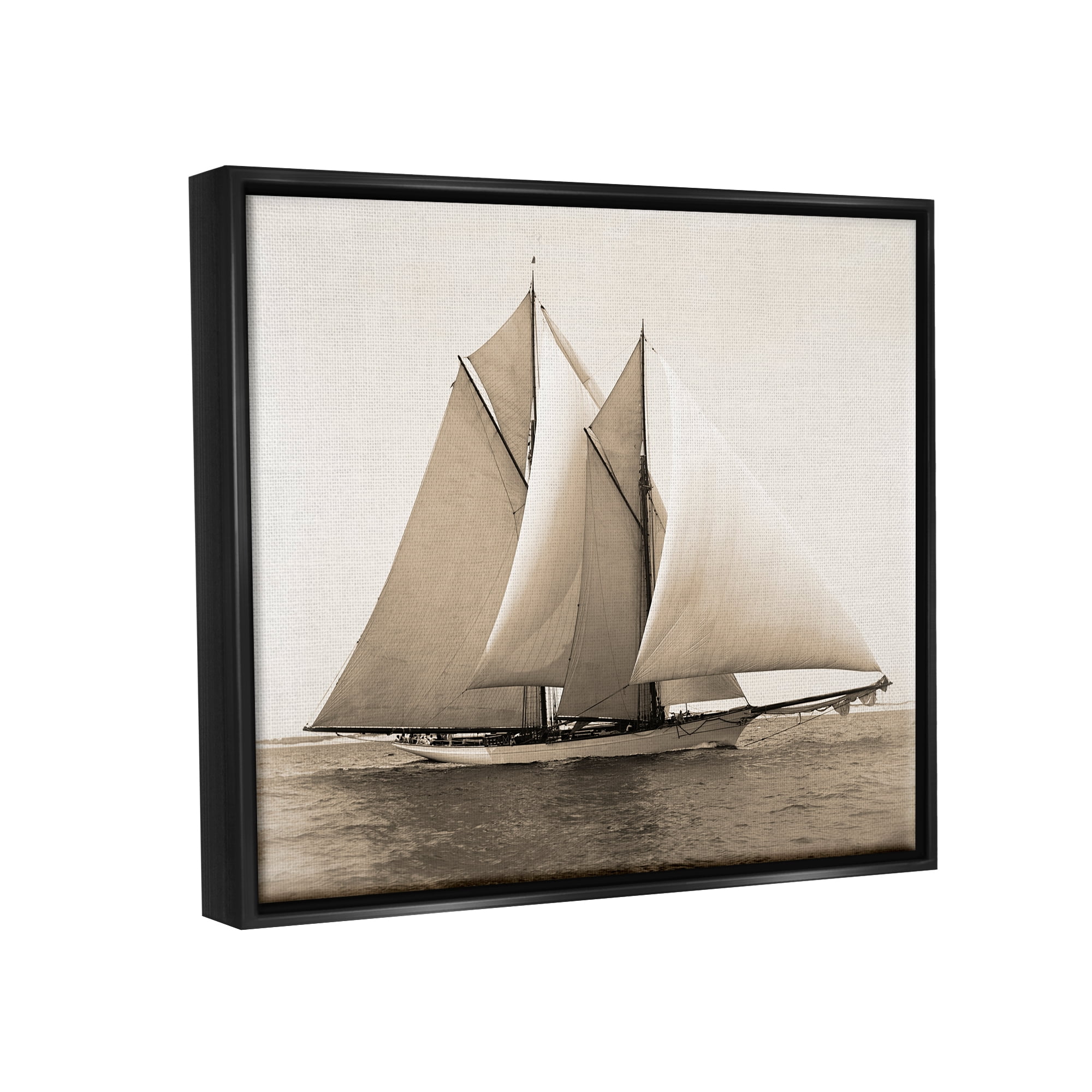 Stupell Industries Nautical Ship Photography Transportation Photography Black Floater Framed Art Print Wall Art, 21 x 17