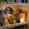 thumbnail image 5 of Darzheoy Stained Glass Dog Lamp, Dog Series Art Night Light, Stained Resin Tabletop Night Light, Pet Dog Themed LED Table Light, Fun Gift for Dogs Lovers, 5 of 6