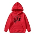 thumbnail image 4 of SONXAHE Big Girl's Daddy's Big Girl Arrow Heart Text Hoodie Long Sleeve Casual Pullover Family Hooded Sweatshirt,Red, 4 of 4