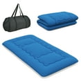 thumbnail image 1 of Costway Twin Futon Mattress Japanese Floor Sleeping Pad Washable Cover Carry Bag Blue, 1 of 9