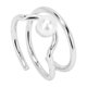thumbnail image 3 of Anillos de perla para nudillos, elegantes y sencillos anillos de cobre para las yemas de los dedos para mujeres y niñas, oro blanco 3052., 3 of 14