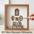 thumbnail image 6 of QENASHAING Wooden Shadow Box Frame Kit 9x9 Inches with Antique Mini Frames, Assemble a Vintage Miniature Scene, Ideal for Shelf Decor and Creative Gift Giving, 6 of 8