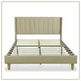thumbnail image 4 of Tslinn Low Profile Upholstered Platform Bed,Queen Beds With Beige(Linen), 4 of 5