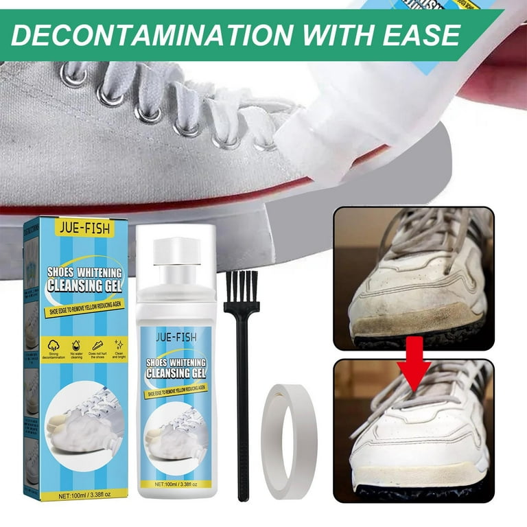 znvwki Shoes Whitening Cleansing Gel, Shoe Stain Remover, Yellow Stain Remover for White Shoes, Shoe Cleaner for White Sneakers, Stain Remover Gel, for All