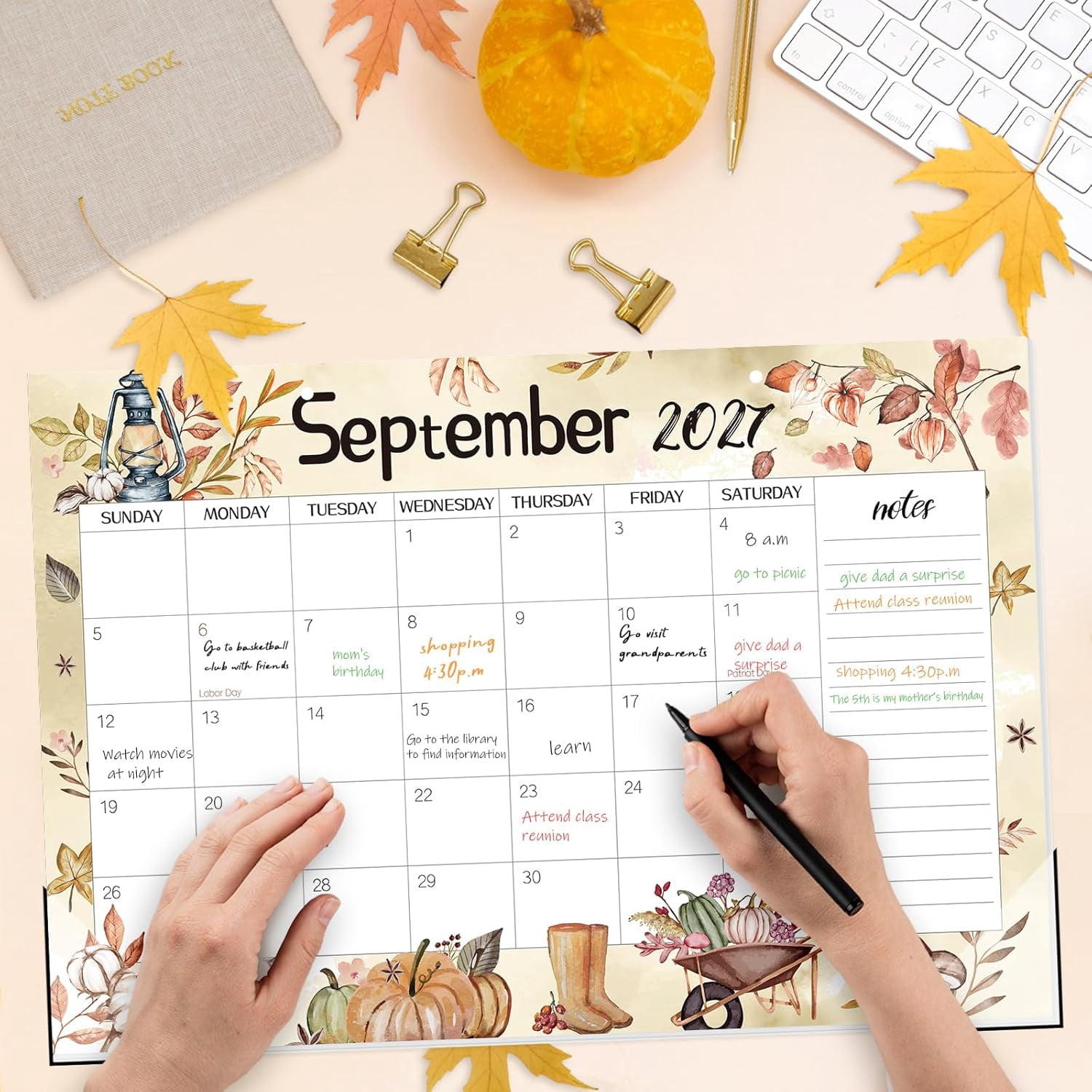 Desk Calendar 2026-2027, School Year 2026, 19-Month Desk/Wall Calendar, 2026 Jun - 2027 Dec, 17" X 11.5" Monthly Planner With Corner Protectors, Thick Paper For Home Office