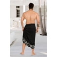 thumbnail image 4 of HAPPY BAY Men's Pareo Regular Swimsuits Sarong Long Swim Beach Wrap One Size Polka Dots, Black Summer Vacation Party, 4 of 5