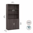 thumbnail image 2 of Hybrid Tall 5 Shelf Bookcase with Doors in Storm Gray - Engineered Wood, 2 of 8