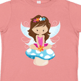 thumbnail image 4 of Inktastic Cute Fairy, Brown Hair, Fairy Sitting On Mushroom Girls Toddler T-Shirt, 4 of 5