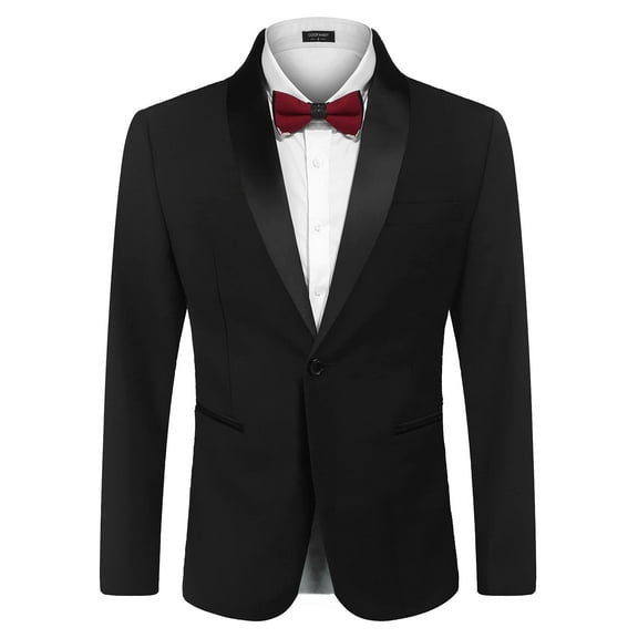 COOFANDY Men's Tuxedo Jacket Wedding Blazer One Button Dress Suit for Dinner Prom Party