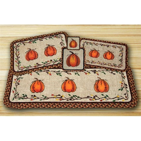 

Earth Rugs 87-222HP Wicker Weave Table Runner Rug- Harvest Pumpkin